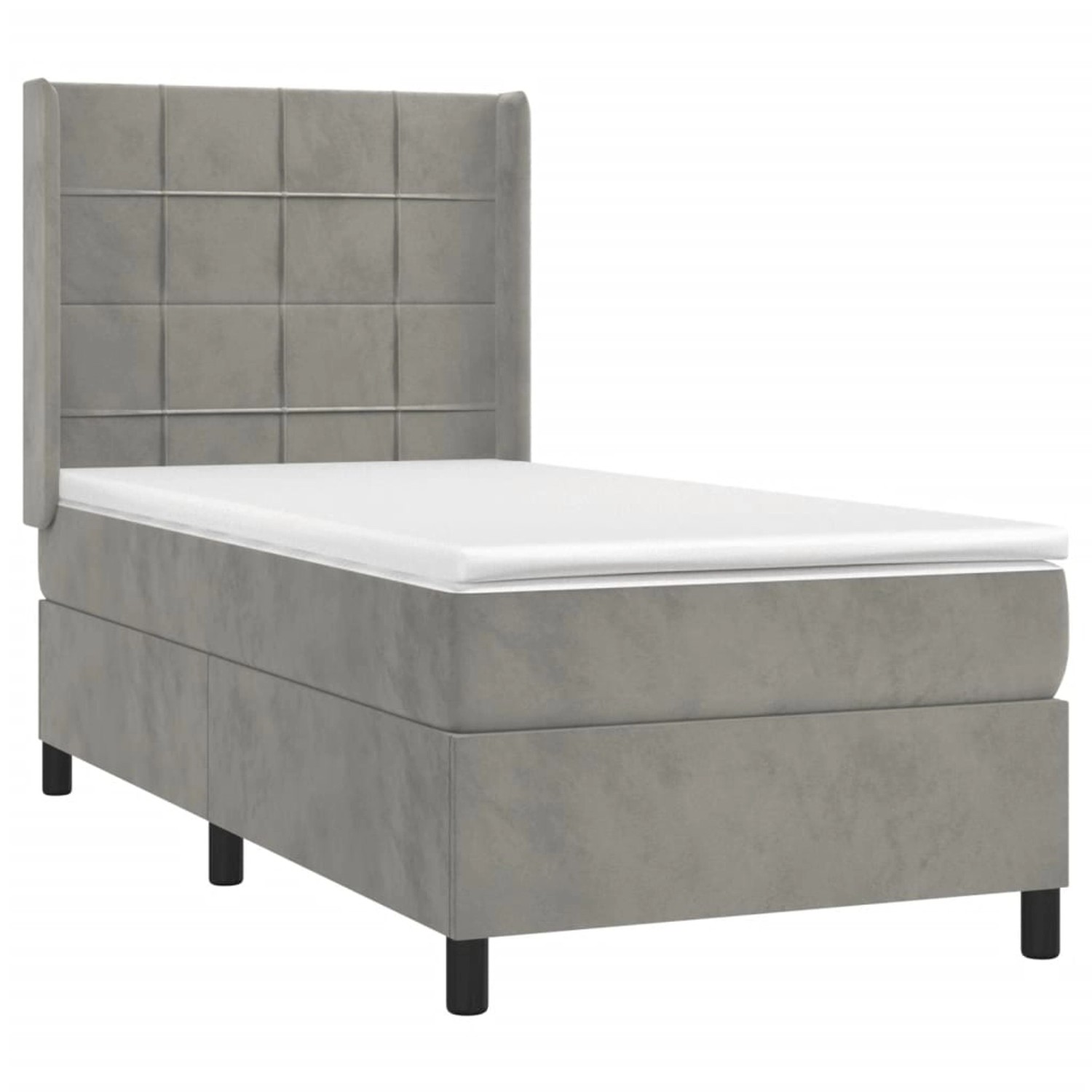 vidaXL Boxspringbett mit Matratze & LED Hellgrau 80x200 cm Samt 3139529 vidaXL Boxspringbett mit Matratze & LED Hellgrau 80x200 cm Samt 3139529 von VIDAXL