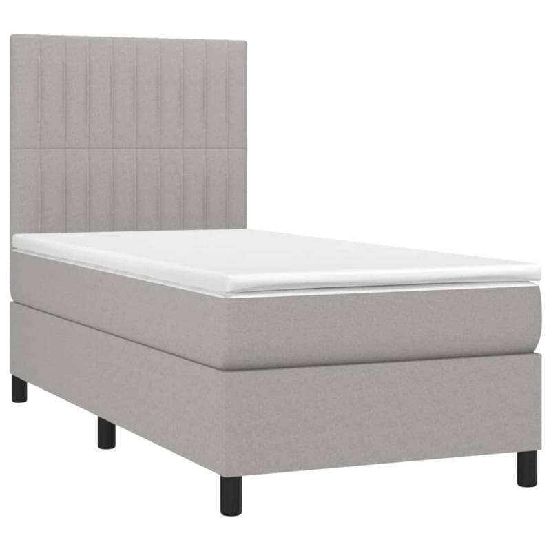 vidaXL Boxspringbett mit Matratze & LED Hellgrau 80x200 cm Stoff 3134989 vidaXL Boxspringbett mit Matratze & LED Hellgrau 80x200 cm Stoff 3134989 von VIDAXL