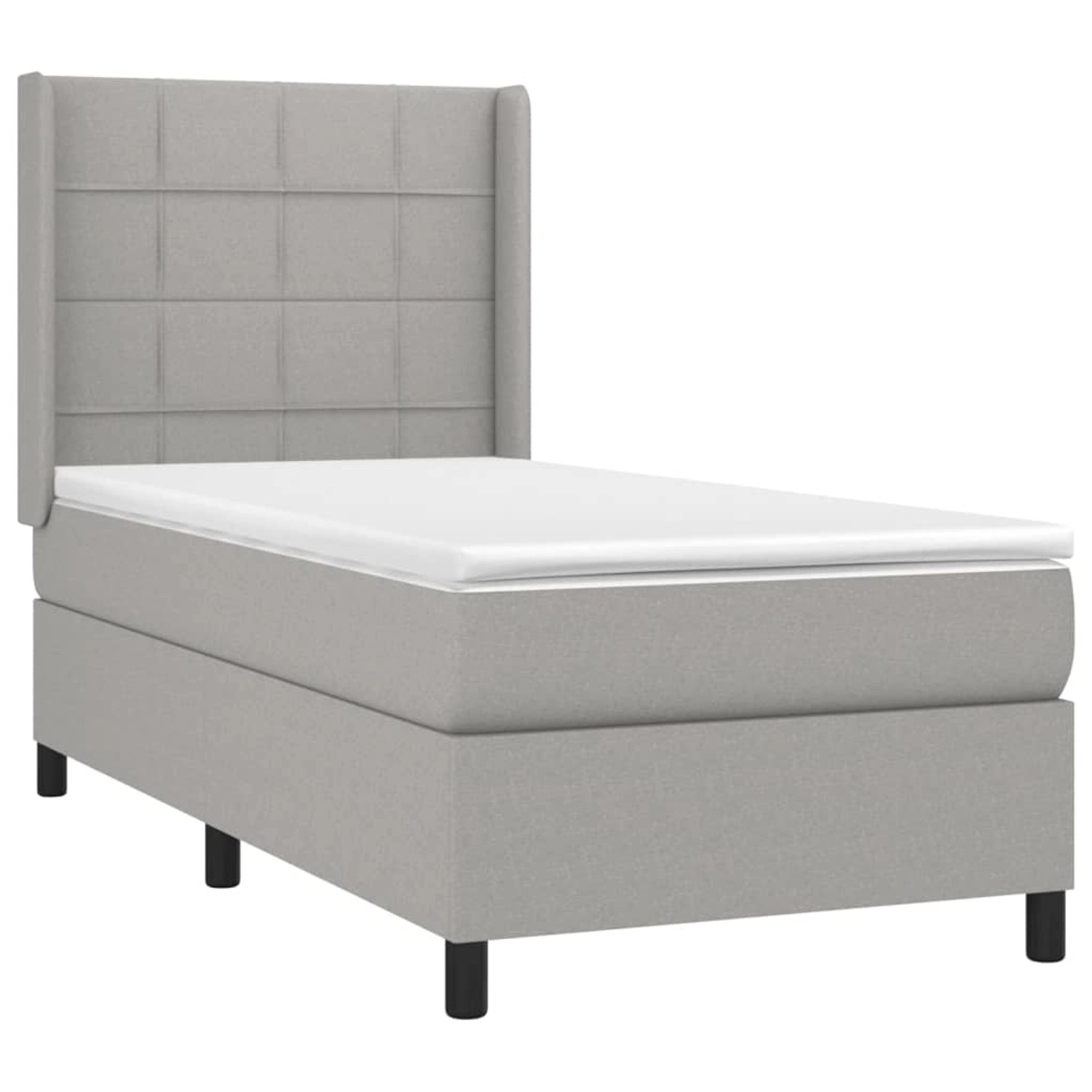 vidaXL Boxspringbett mit Matratze & LED Hellgrau 80x200 cm Stoff 3138269 vidaXL Boxspringbett mit Matratze & LED Hellgrau 80x200 cm Stoff 3138269 von VIDAXL