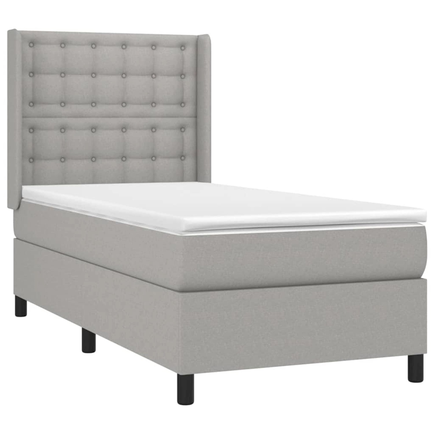 vidaXL Boxspringbett mit Matratze & LED Hellgrau 80x200 cm Stoff 3138589 vidaXL Boxspringbett mit Matratze & LED Hellgrau 80x200 cm Stoff 3138589 von VIDAXL