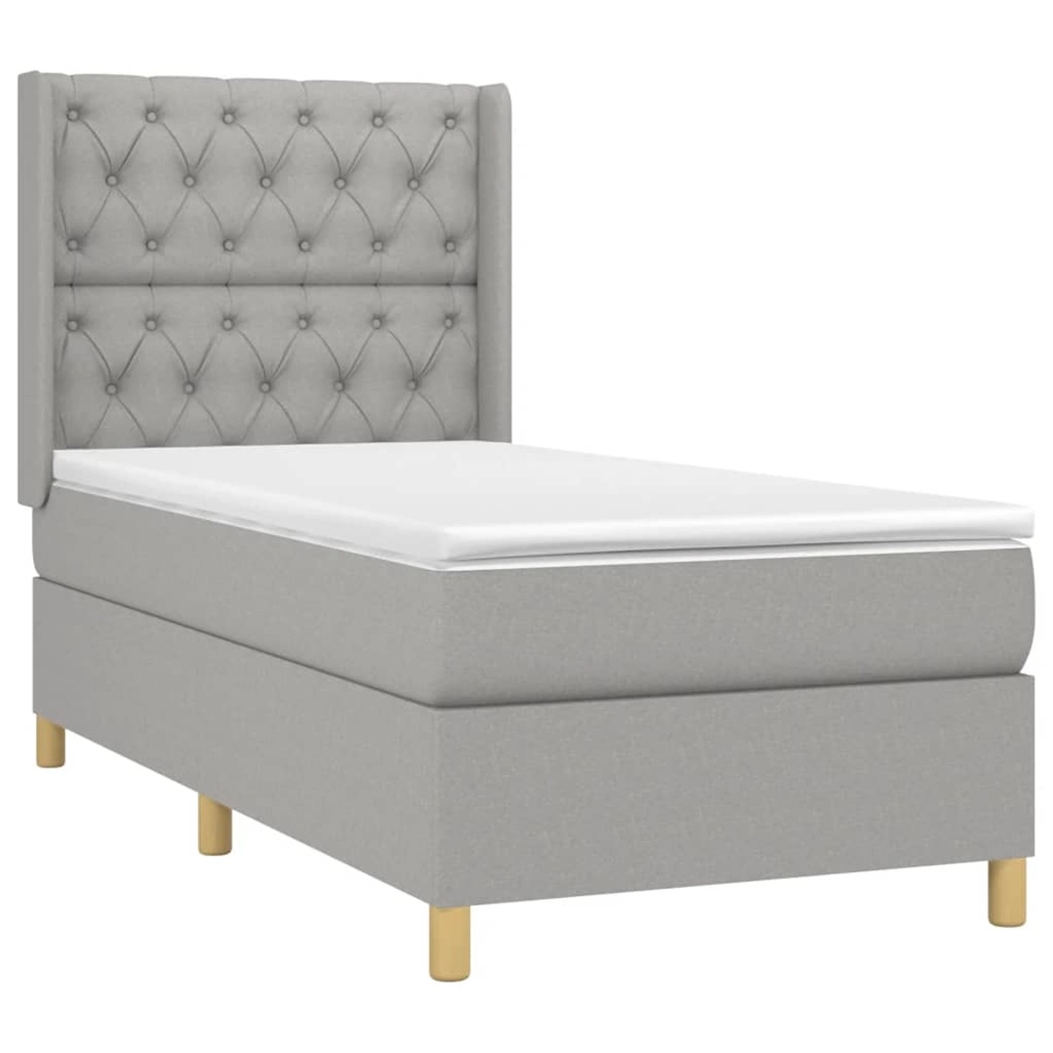 vidaXL Boxspringbett mit Matratze & LED Hellgrau 80x200 cm Stoff 3139069 vidaXL Boxspringbett mit Matratze & LED Hellgrau 80x200 cm Stoff 3139069 von VIDAXL