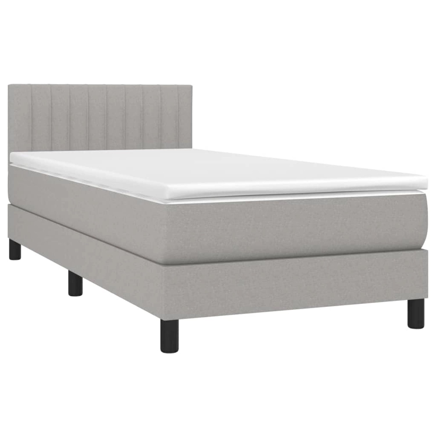 vidaXL Boxspringbett mit Matratze & LED Hellgrau 90x190 cm Stoff 3133277 vidaXL Boxspringbett mit Matratze & LED Hellgrau 90x190 cm Stoff 3133277 von VIDAXL