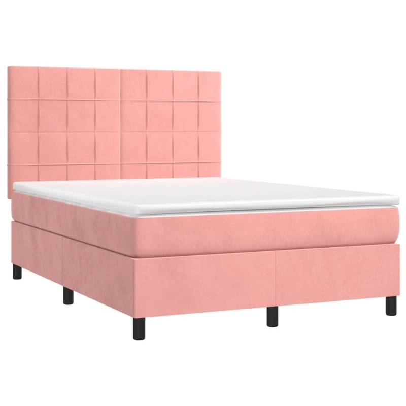vidaXL Boxspringbett mit Matratze & LED Rosa 140x190 cm Samt 3136124 vidaXL Boxspringbett mit Matratze & LED Rosa 140x190 cm Samt 3136124 von VIDAXL