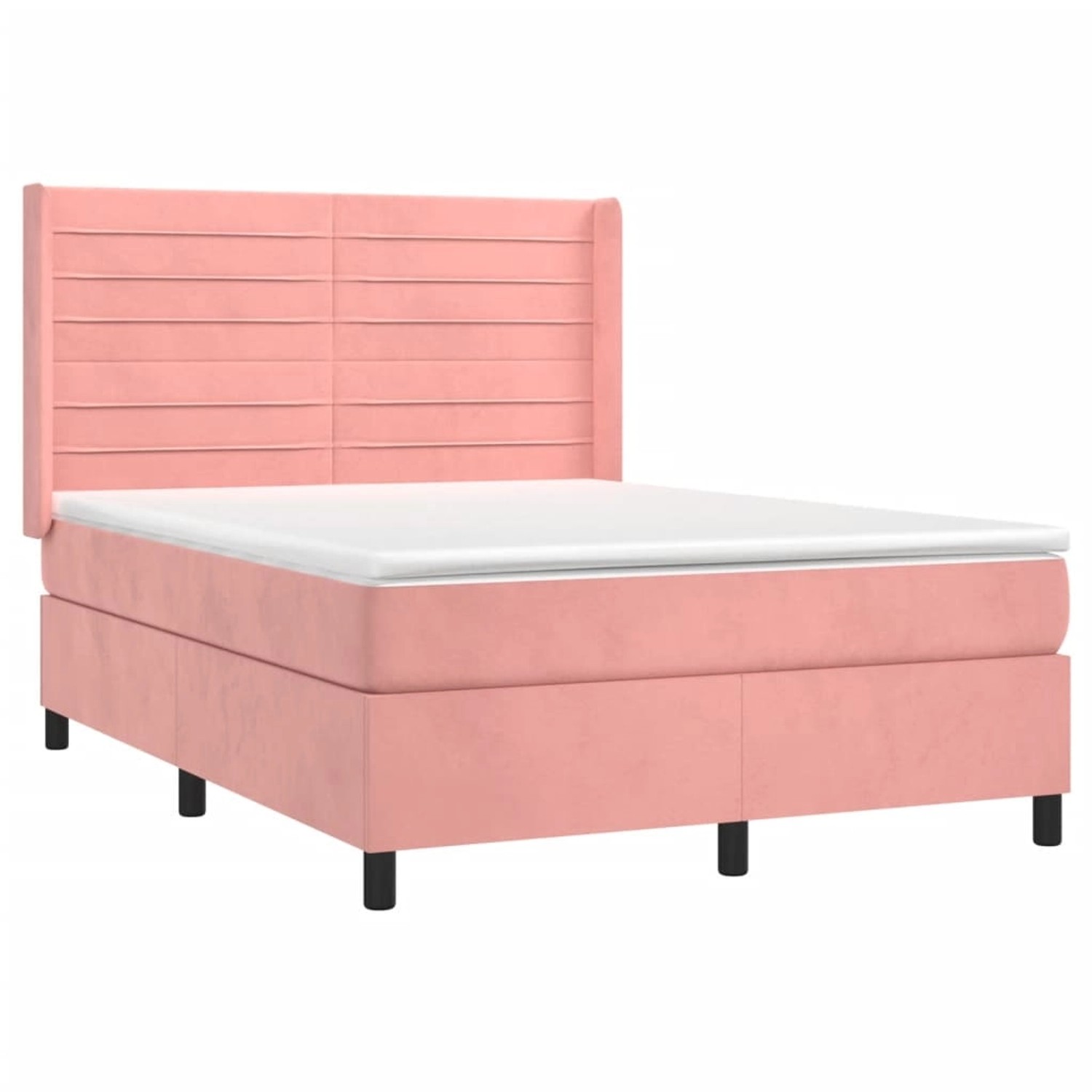 vidaXL Boxspringbett mit Matratze & LED Rosa 140x190 cm Samt 3139624 vidaXL Boxspringbett mit Matratze & LED Rosa 140x190 cm Samt 3139624 von VIDAXL