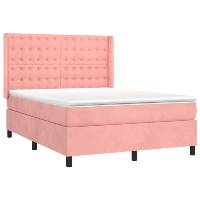 vidaXL Boxspringbett mit Matratze & LED Rosa 140x190 cm Samt 3139804 vidaXL Boxspringbett mit Matratze & LED Rosa 140x190 cm Samt 3139804 von VIDAXL