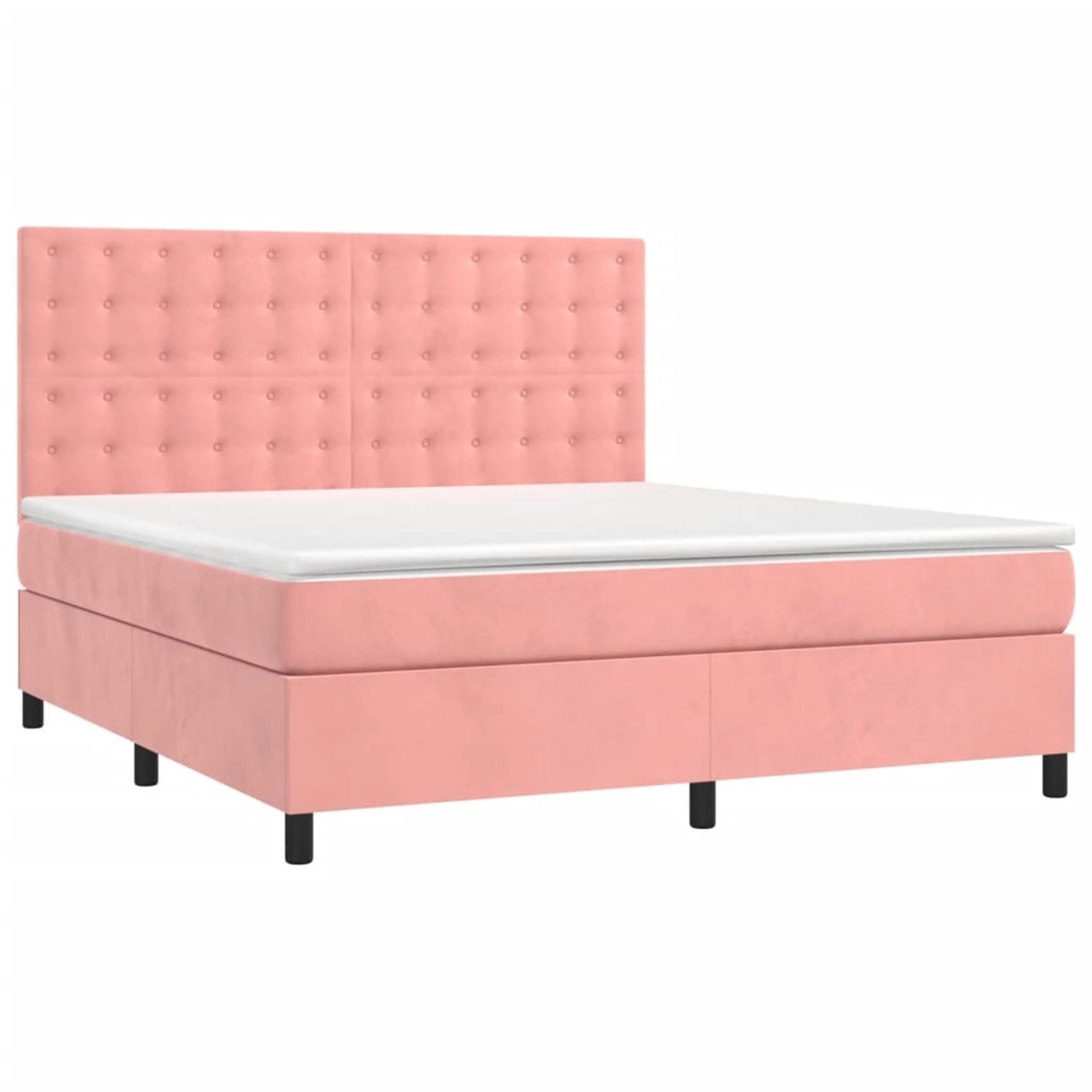 vidaXL Boxspringbett mit Matratze & LED Rosa 160x200 cm Samt 3136376 vidaXL Boxspringbett mit Matratze & LED Rosa 160x200 cm Samt 3136376 von VIDAXL