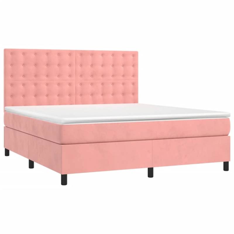 vidaXL Boxspringbett mit Matratze & LED Rosa 160x200 cm Samt 3136376 vidaXL Boxspringbett mit Matratze & LED Rosa 160x200 cm Samt 3136376 von VIDAXL