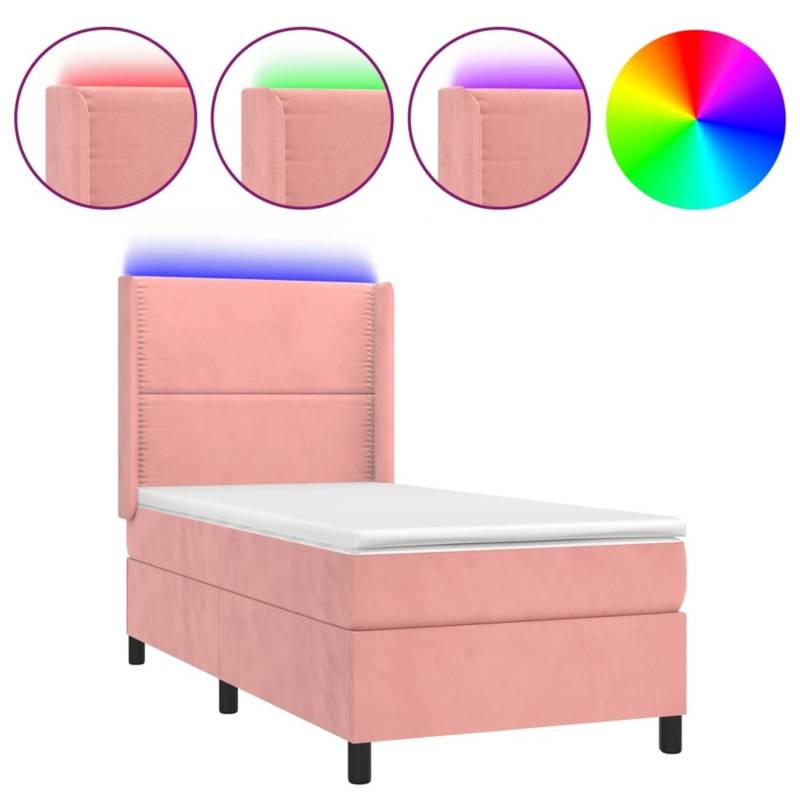 vidaXL Boxspringbett mit Matratze & LED Rosa 80x200 cm Samt 3139474 vidaXL Boxspringbett mit Matratze & LED Rosa 80x200 cm Samt 3139474 von VIDAXL