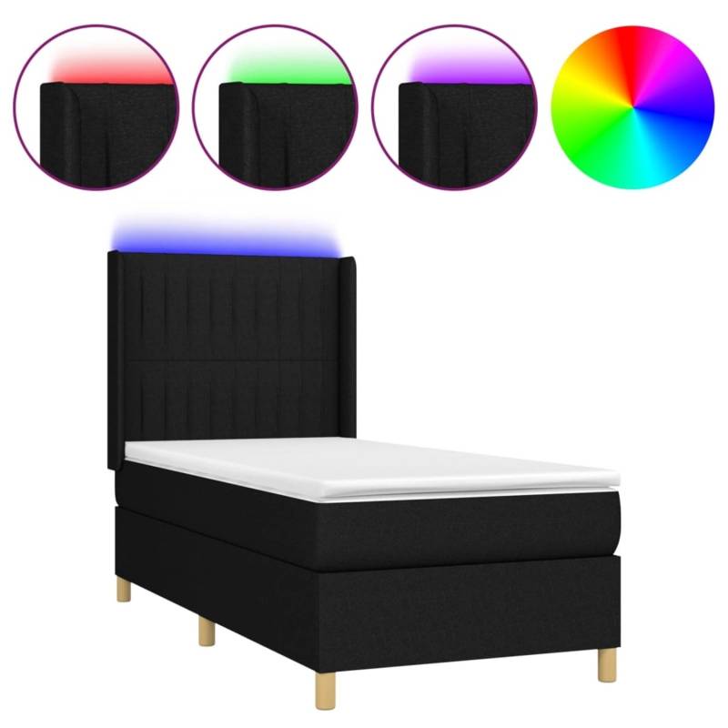 vidaXL Boxspringbett mit Matratze & LED Schwarz 100x200 cm Stoff 3139015 vidaXL Boxspringbett mit Matratze & LED Schwarz 100x200 cm Stoff 3139015 von VIDAXL