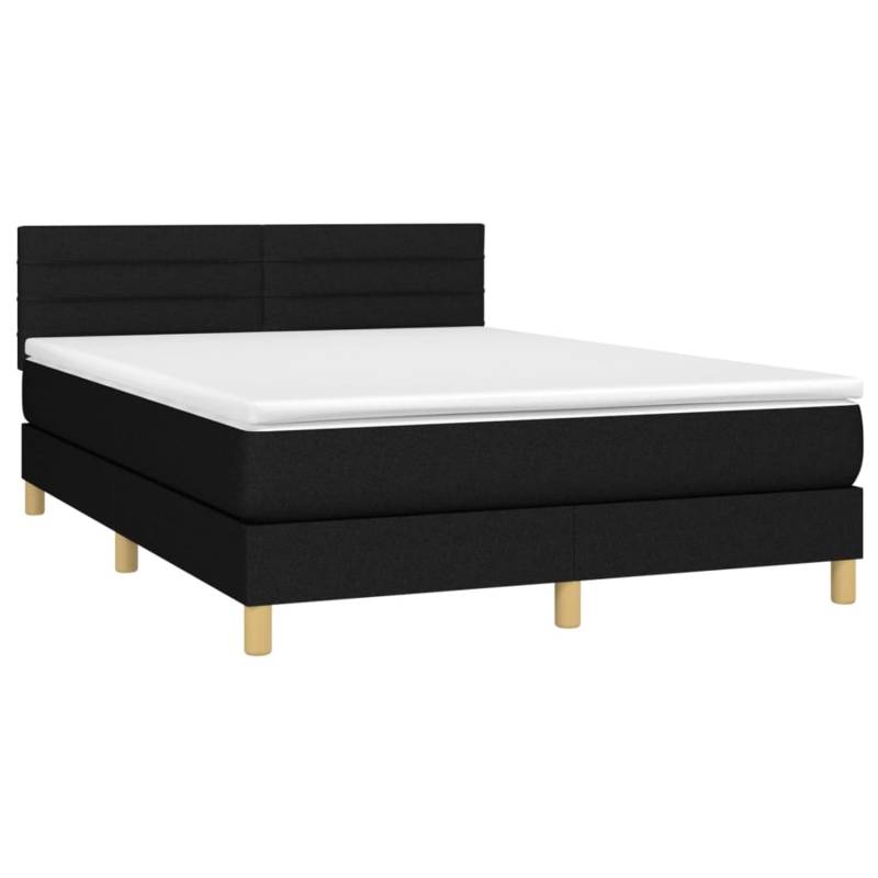 vidaXL Boxspringbett mit Matratze & LED Schwarz 140x190 cm Stoff 3133791 vidaXL Boxspringbett mit Matratze & LED Schwarz 140x190 cm Stoff 3133791 von VIDAXL