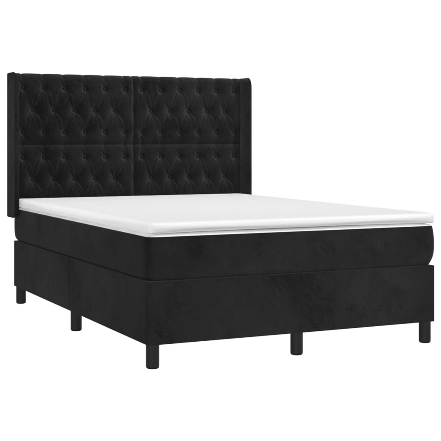 vidaXL Boxspringbett mit Matratze & LED Schwarz 140x200 cm Samt 3139747 vidaXL Boxspringbett mit Matratze & LED Schwarz 140x200 cm Samt 3139747 von VIDAXL