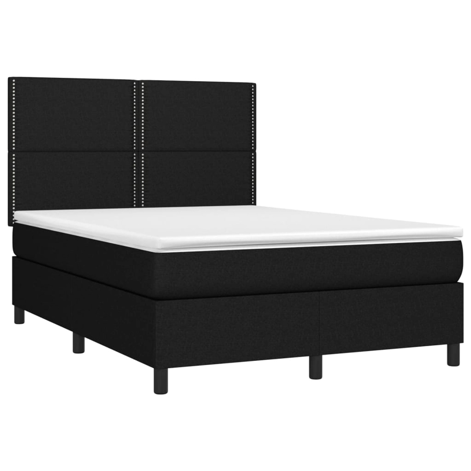 vidaXL Boxspringbett mit Matratze & LED Schwarz 140x200 cm Stoff 3134799 vidaXL Boxspringbett mit Matratze & LED Schwarz 140x200 cm Stoff 3134799 von VIDAXL