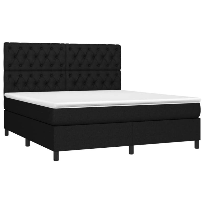 vidaXL Boxspringbett mit Matratze & LED Schwarz 160x200 cm Stoff 3135127 von VIDAXL