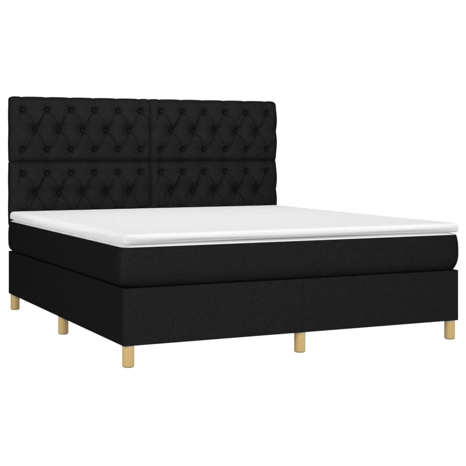 vidaXL Boxspringbett mit Matratze & LED Schwarz 160x200 cm Stoff 3135687 vidaXL Boxspringbett mit Matratze & LED Schwarz 160x200 cm Stoff 3135687 von VIDAXL