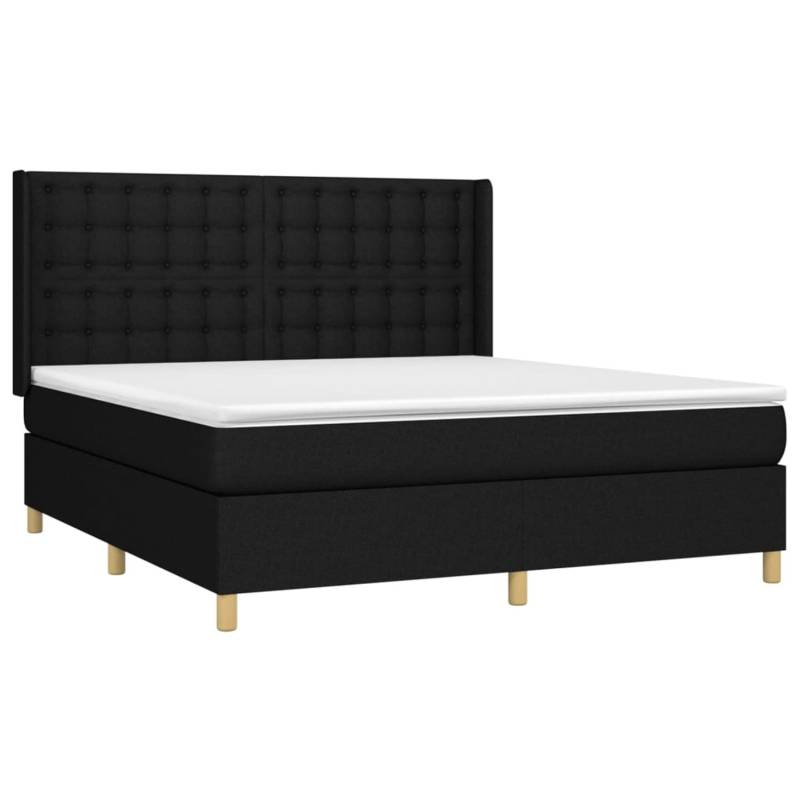 vidaXL Boxspringbett mit Matratze & LED Schwarz 160x200 cm Stoff 3139207 von VIDAXL