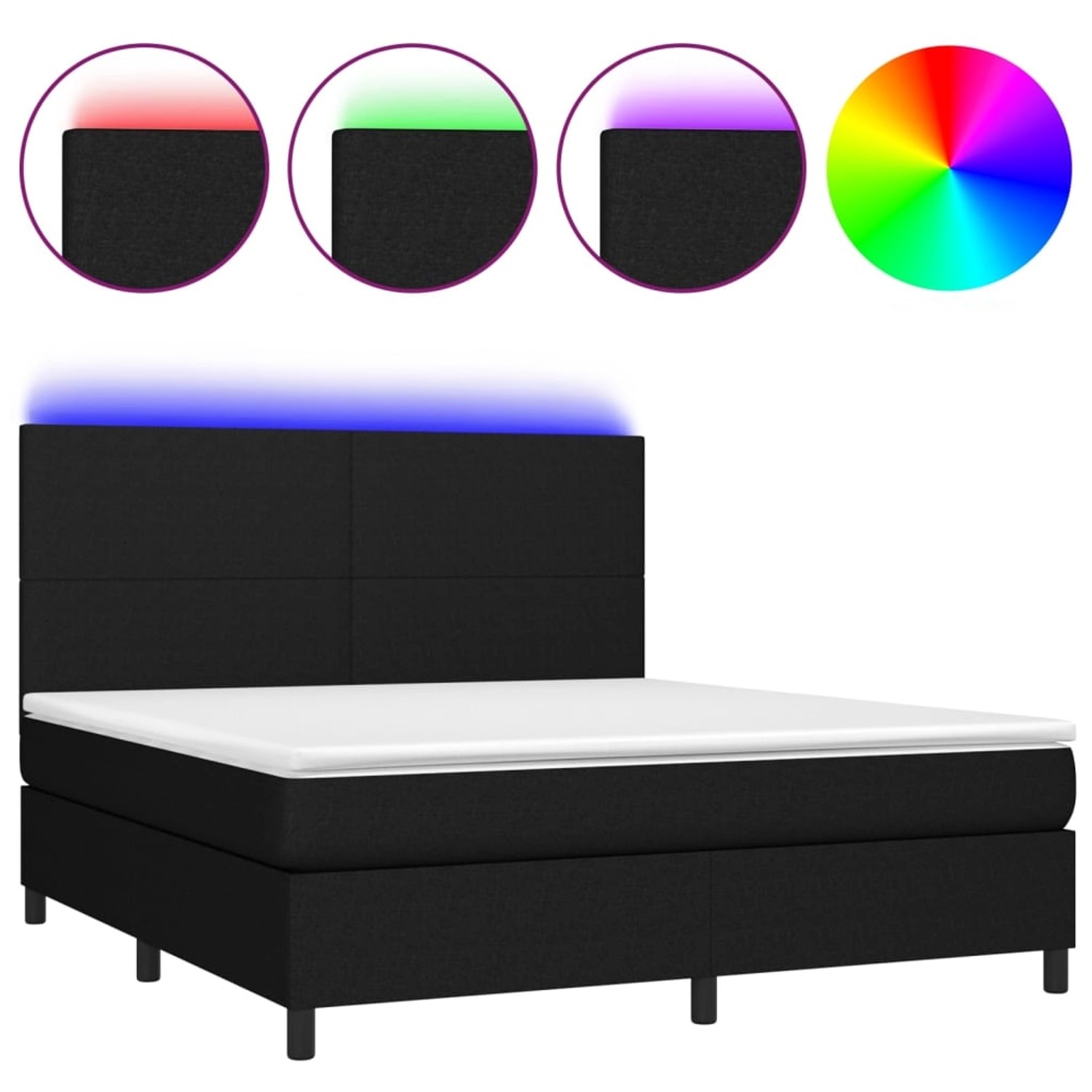 vidaXL Boxspringbett mit Matratze & LED Schwarz 180x200 cm Stoff1467698 vidaXL Boxspringbett mit Matratze & LED Schwarz 180x200 cm Stoff1467698 von VIDAXL