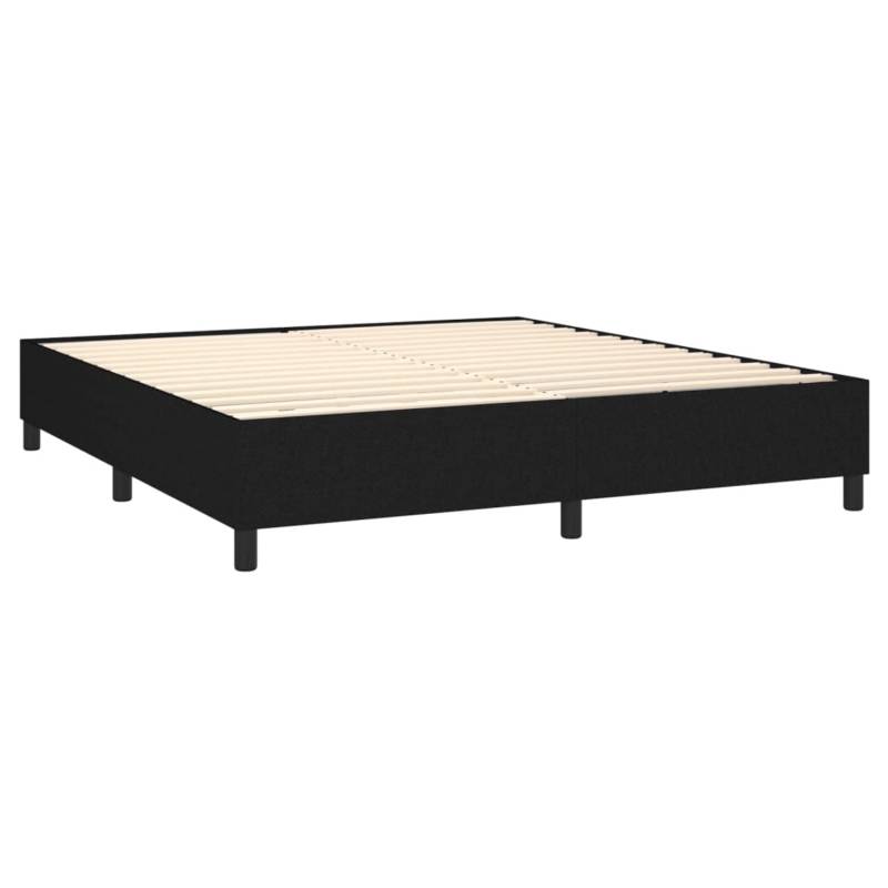 vidaXL Boxspringbett mit Matratze & LED Schwarz 180x200 cm Stoff1467718 von VIDAXL