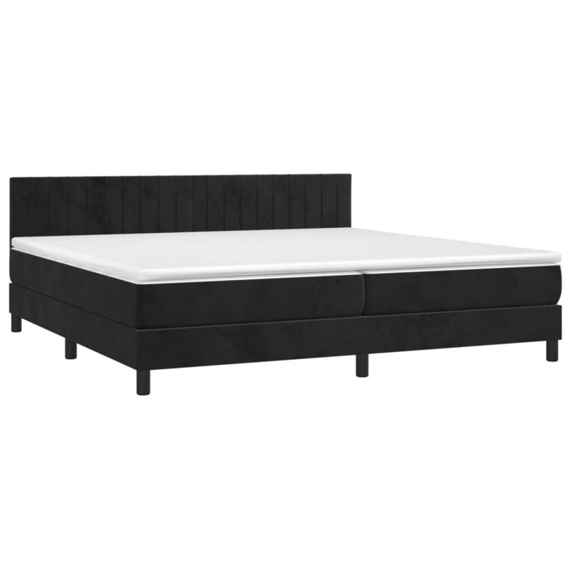 vidaXL Boxspringbett mit Matratze & LED Schwarz 200x200 cm Samt 3134545 von VIDAXL