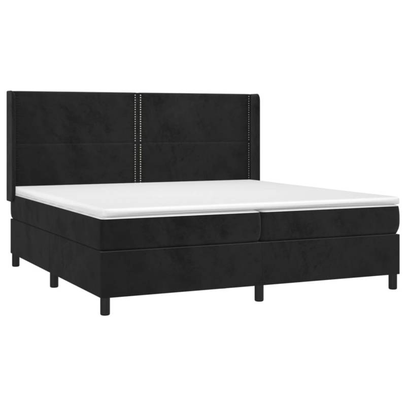 vidaXL Boxspringbett mit Matratze & LED Schwarz 200x200 cm Samt 3139525 von VIDAXL