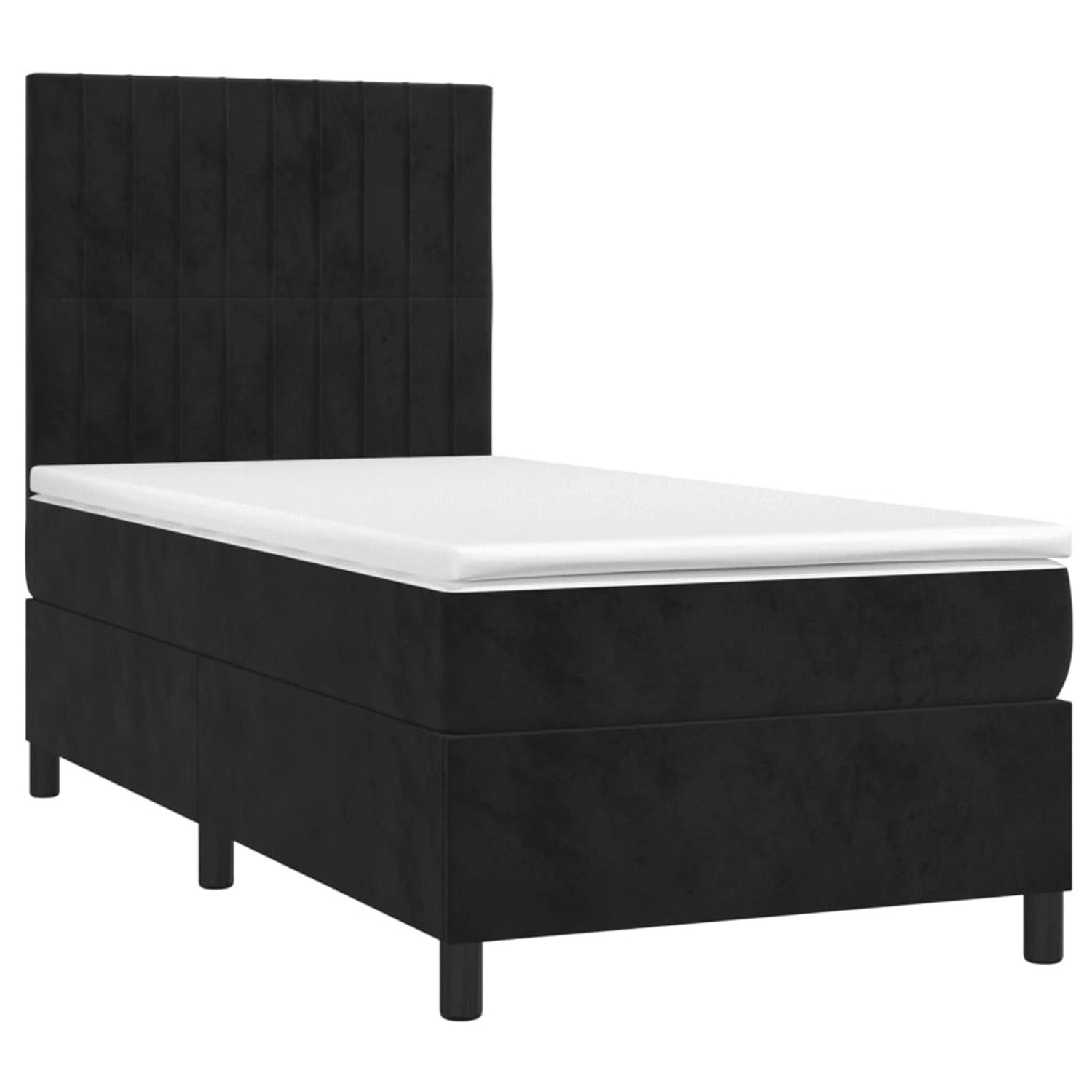 vidaXL Boxspringbett mit Matratze & LED Schwarz 90x190 cm Samt 3136217 vidaXL Boxspringbett mit Matratze & LED Schwarz 90x190 cm Samt 3136217 von VIDAXL