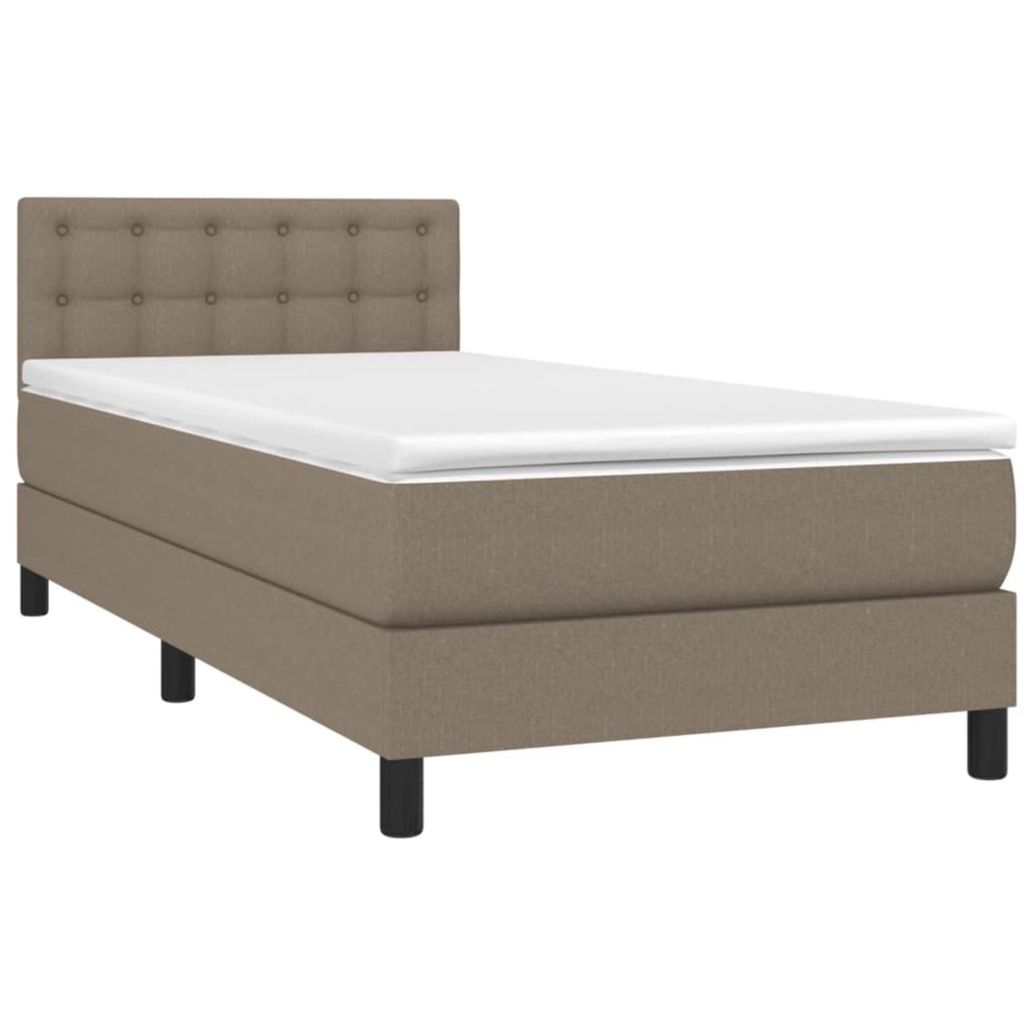 vidaXL Boxspringbett mit Matratze & LED Taupe 100x200 cm Stoff 3133457 vidaXL Boxspringbett mit Matratze & LED Taupe 100x200 cm Stoff 3133457 von VIDAXL