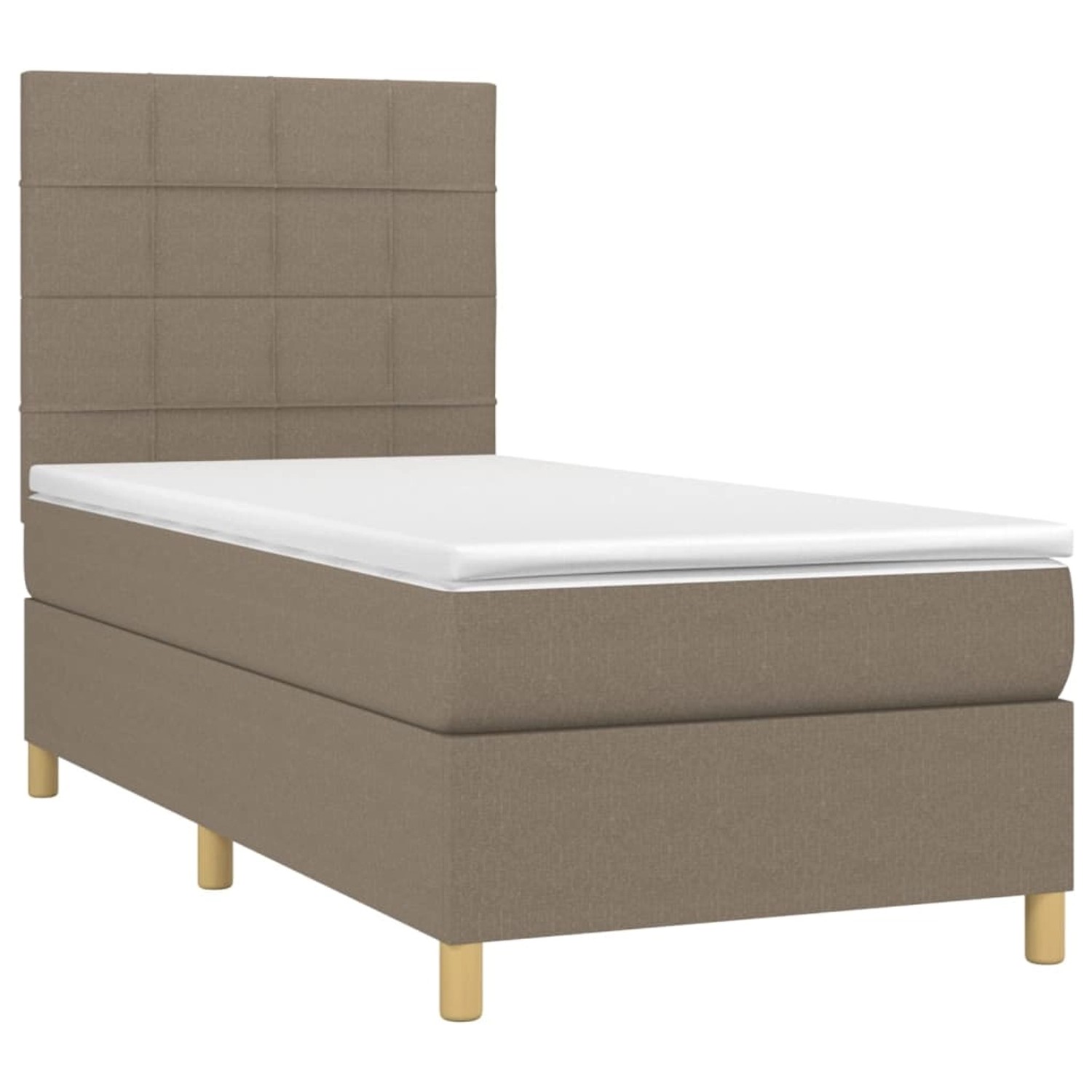 vidaXL Boxspringbett mit Matratze & LED Taupe 100x200 cm Stoff 3135417 vidaXL Boxspringbett mit Matratze & LED Taupe 100x200 cm Stoff 3135417 von VIDAXL