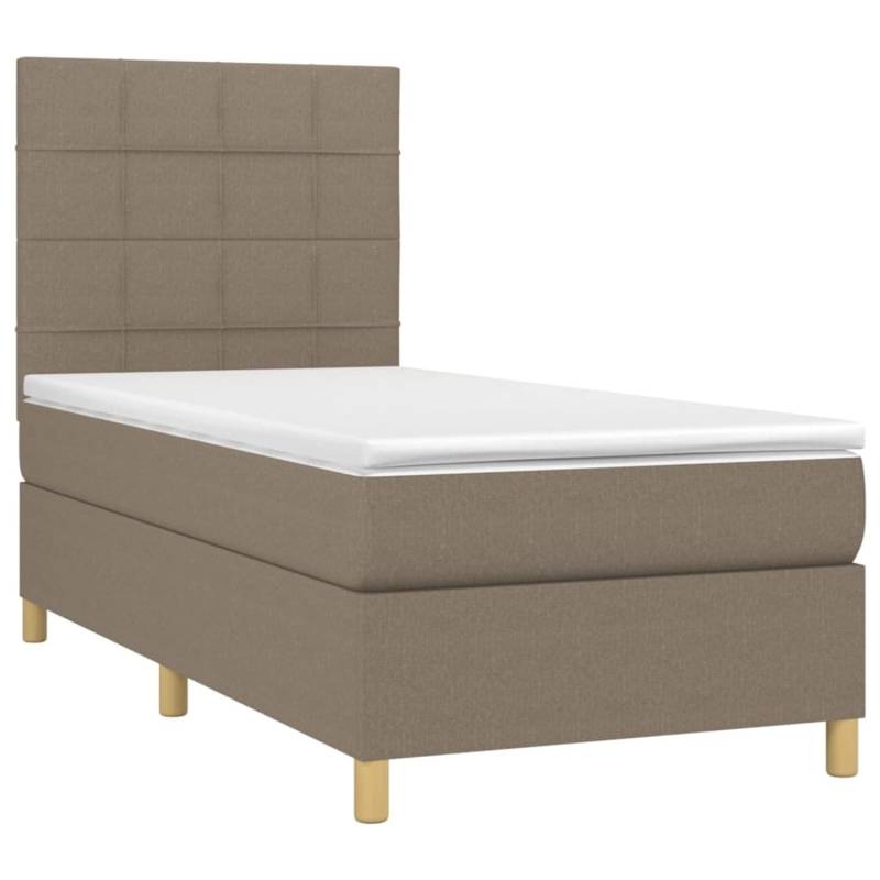 vidaXL Boxspringbett mit Matratze & LED Taupe 100x200 cm Stoff 3135417 von VIDAXL