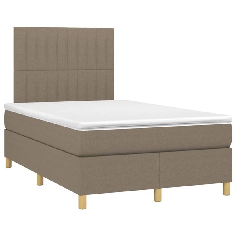 vidaXL Boxspringbett mit Matratze & LED Taupe 120x190 cm Stoff 3270264 von VIDAXL
