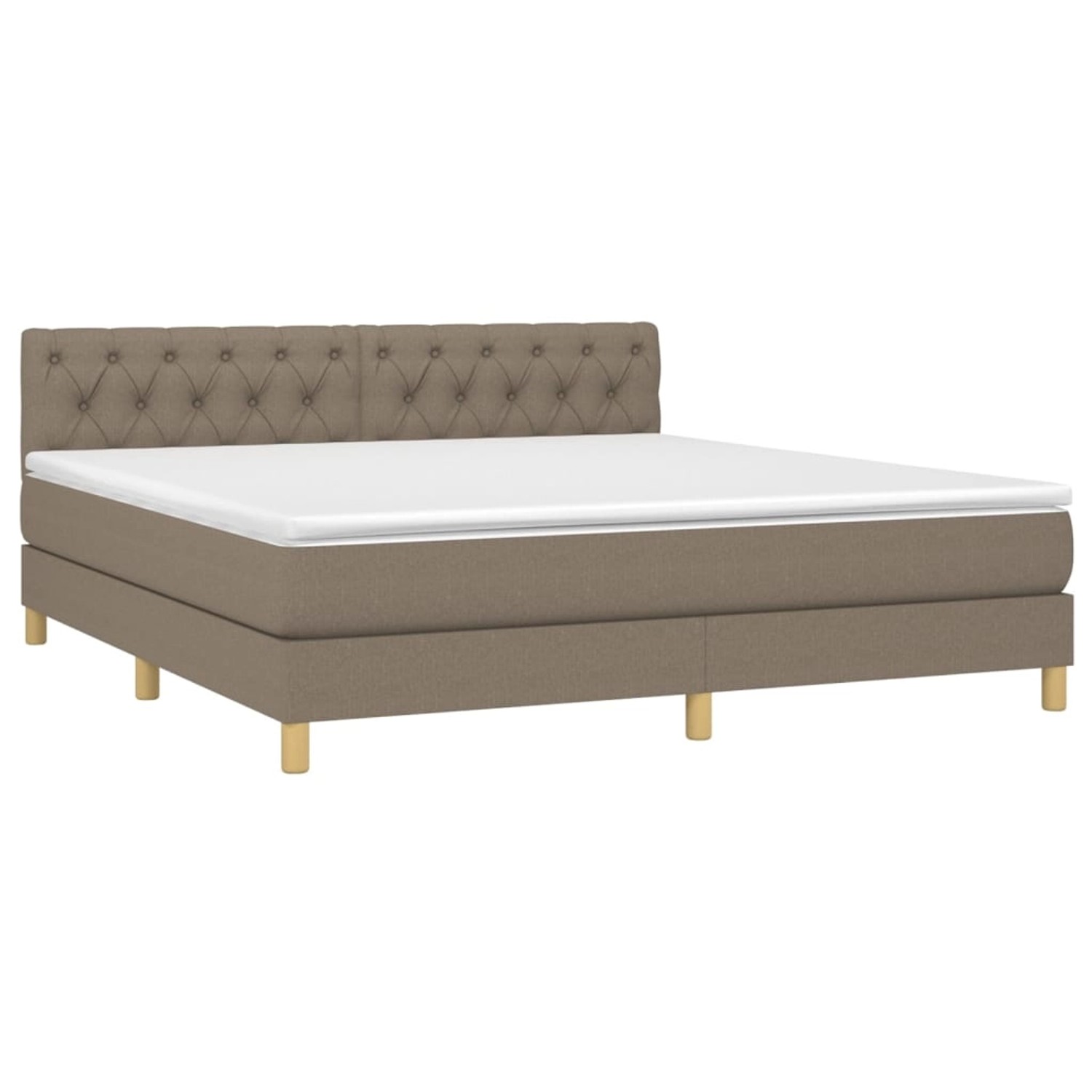 vidaXL Boxspringbett mit Matratze & LED Taupe 160x200 cm Stoff 3133969 vidaXL Boxspringbett mit Matratze & LED Taupe 160x200 cm Stoff 3133969 von VIDAXL
