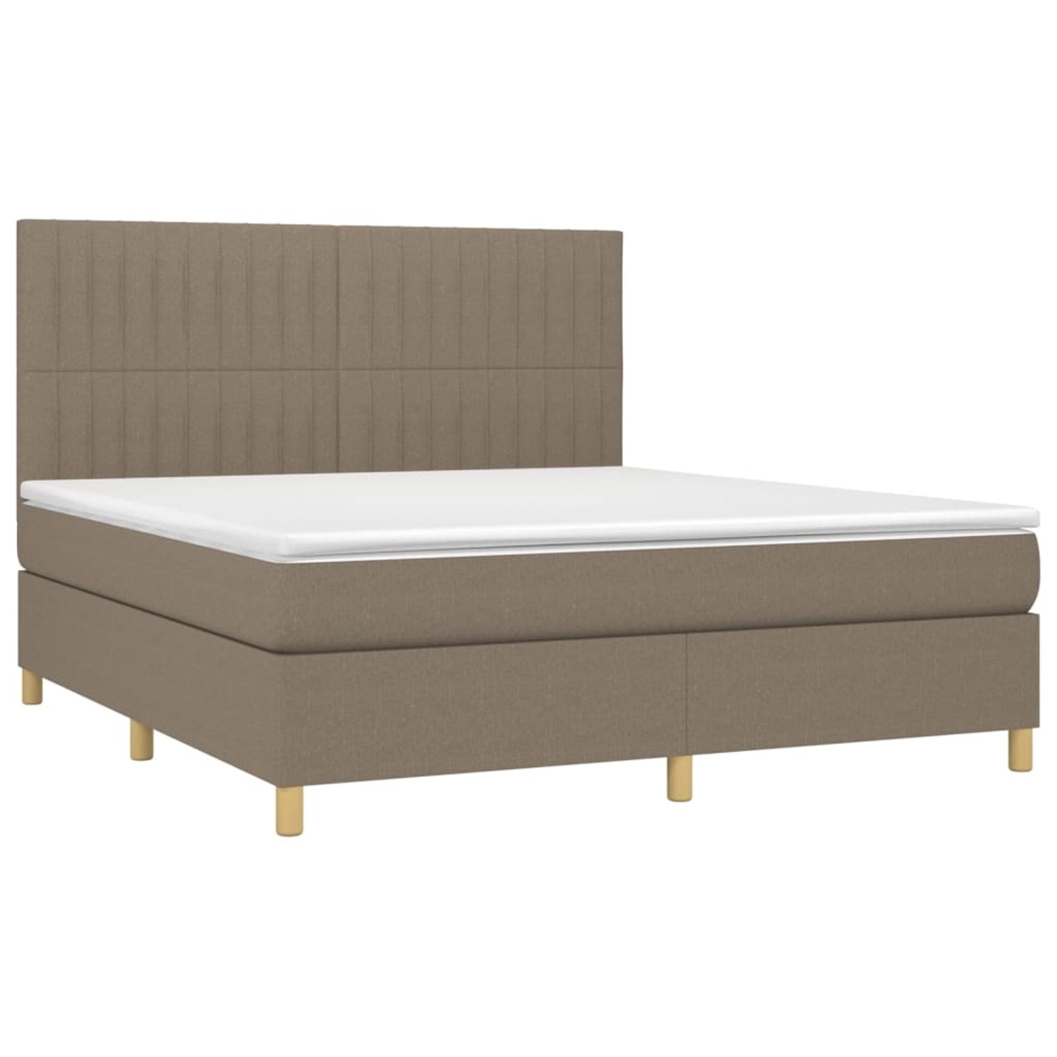 vidaXL Boxspringbett mit Matratze & LED Taupe 160x200 cm Stoff 3135609 vidaXL Boxspringbett mit Matratze & LED Taupe 160x200 cm Stoff 3135609 von VIDAXL