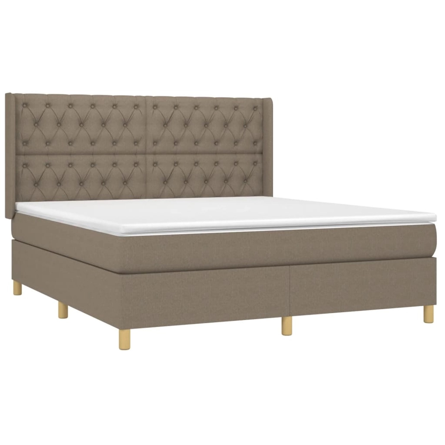 vidaXL Boxspringbett mit Matratze & LED Taupe 160x200 cm Stoff 3139129 vidaXL Boxspringbett mit Matratze & LED Taupe 160x200 cm Stoff 3139129 von VIDAXL