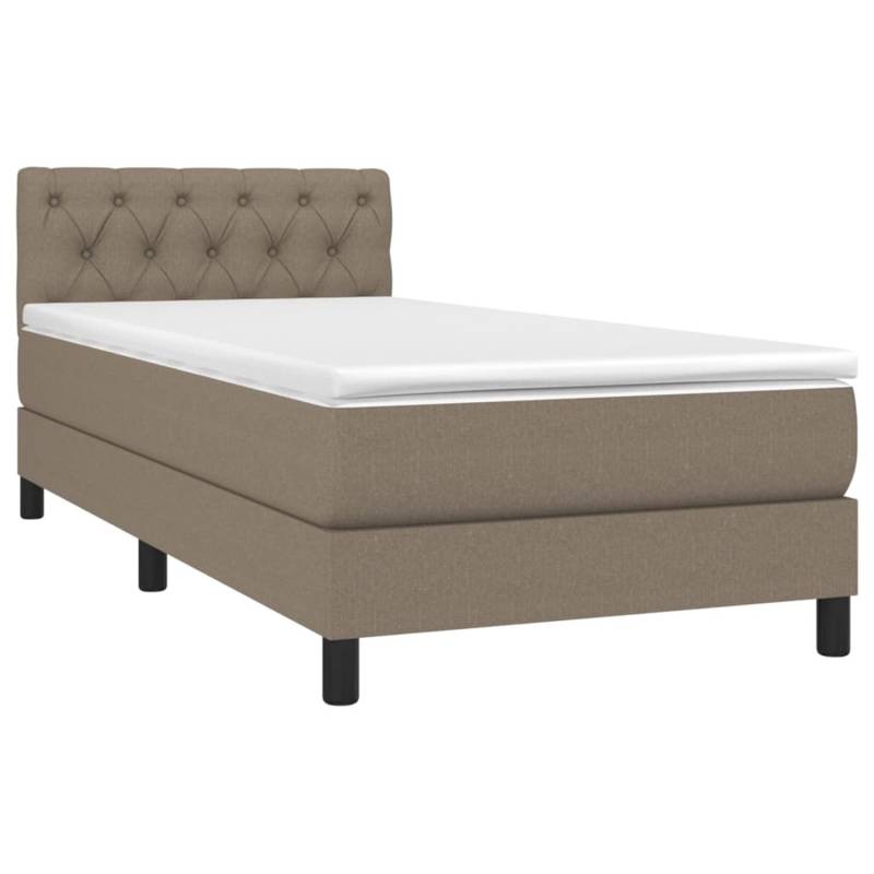 vidaXL Boxspringbett mit Matratze & LED Taupe 80x200 cm Stoff 3133353 von VIDAXL