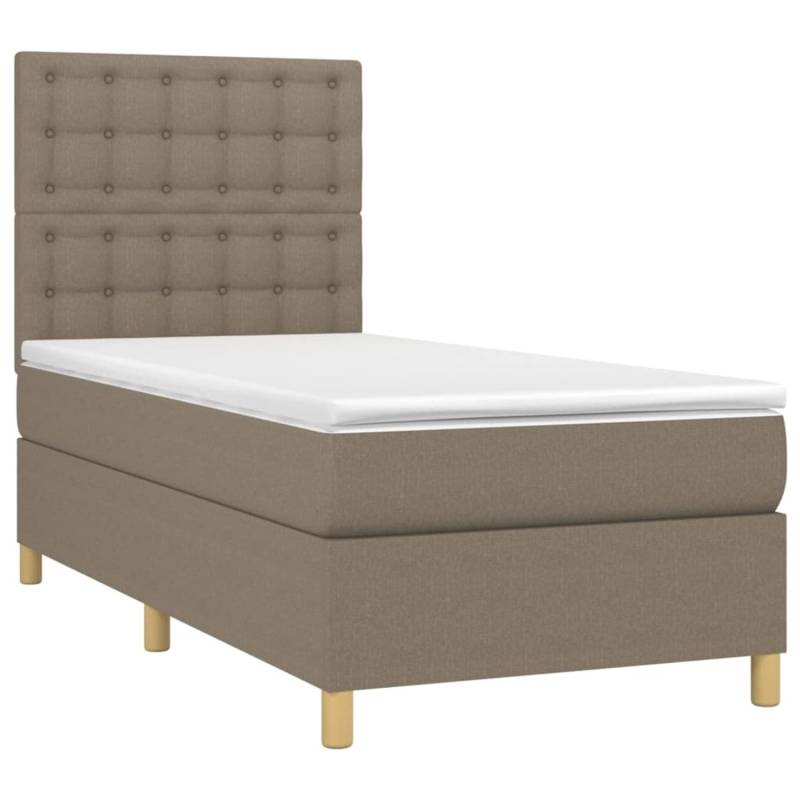 vidaXL Boxspringbett mit Matratze & LED Taupe 90x190 cm Stoff 3135721 vidaXL Boxspringbett mit Matratze & LED Taupe 90x190 cm Stoff 3135721 von VIDAXL