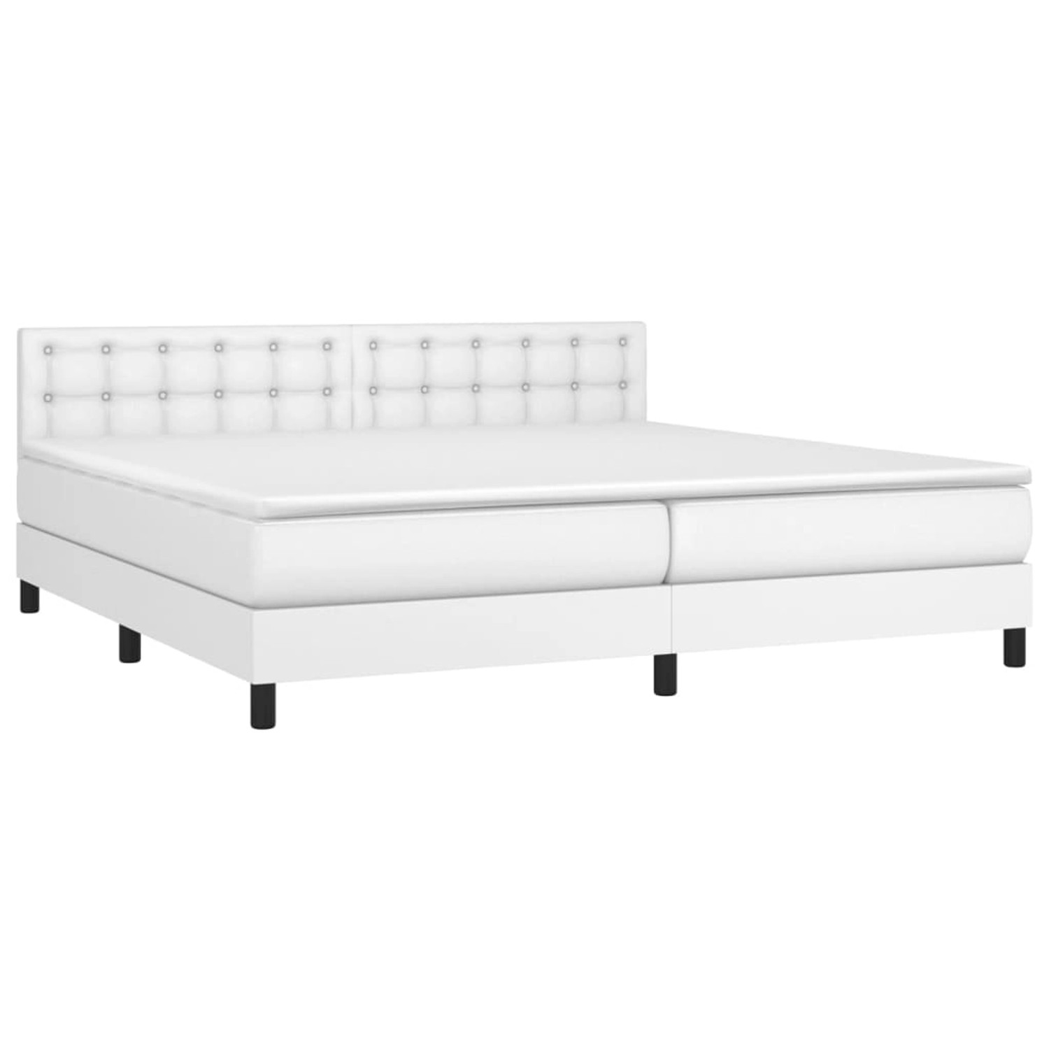 vidaXL Boxspringbett mit Matratze & LED Weiß 200x200 cm Kunstleder 3134244 vidaXL Boxspringbett mit Matratze & LED Weiß 200x200 cm Kunstleder 3134244 von VIDAXL