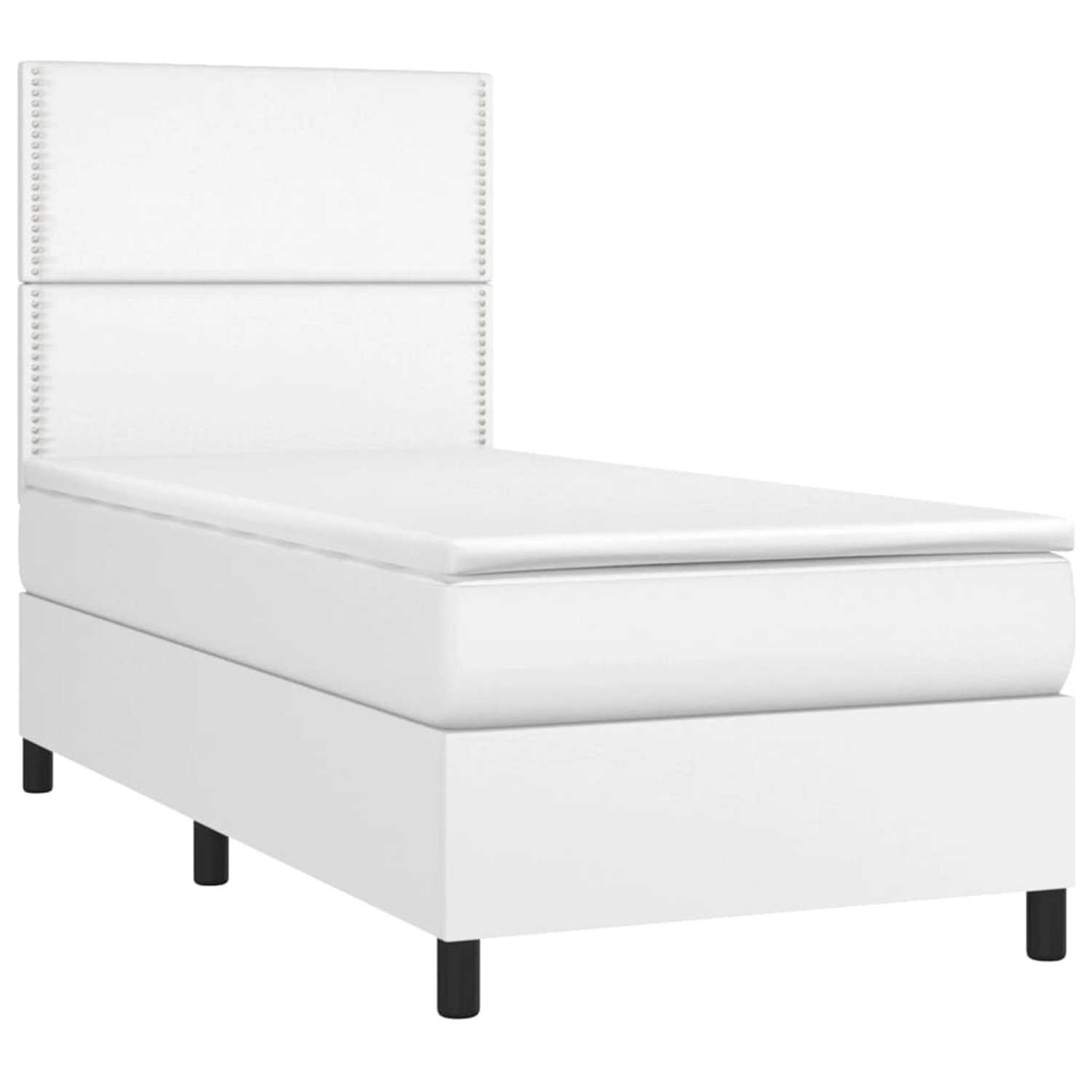 vidaXL Boxspringbett mit Matratze & LED Weiß 80x200 cm Kunstleder1467810 vidaXL Boxspringbett mit Matratze & LED Weiß 80x200 cm Kunstleder1467810 von VIDAXL