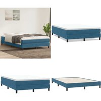 vidaXL Boxspringbett ohne Matratze Dunkelblau 140x220 cm Samt vidaXL Boxspringbett ohne Matratze Dunkelblau 140x220 cm Samt von VIDAXL
