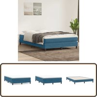 vidaXL Boxspringbett ohne Matratze Dunkelblau 160x220 cm Samt vidaXL Boxspringbett ohne Matratze Dunkelblau 160x220 cm Samt von VIDAXL