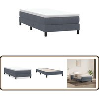 vidaXL Boxspringbett ohne Matratze Dunkelgrau 100x210 cm Samt vidaXL Boxspringbett ohne Matratze Dunkelgrau 100x210 cm Samt von VIDAXL