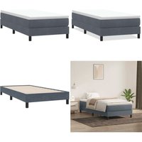 vidaXL Boxspringbett ohne Matratze Dunkelgrau 100x210 cm Samt vidaXL Boxspringbett ohne Matratze Dunkelgrau 100x210 cm Samt von VIDAXL