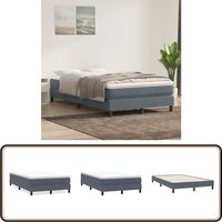 vidaXL Boxspringbett ohne Matratze Dunkelgrau 120x220 cm Samt von VIDAXL