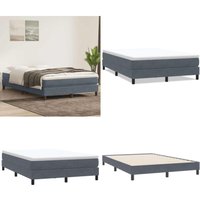 vidaXL Boxspringbett ohne Matratze Dunkelgrau 140x220 cm Samt vidaXL Boxspringbett ohne Matratze Dunkelgrau 140x220 cm Samt von VIDAXL