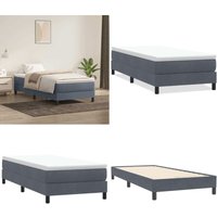 vidaXL Boxspringbett ohne Matratze Dunkelgrau 80x220 cm Samt vidaXL Boxspringbett ohne Matratze Dunkelgrau 80x220 cm Samt von VIDAXL