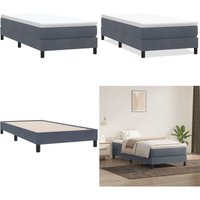 vidaXL Boxspringbett ohne Matratze Dunkelgrau 90x210 cm Samt vidaXL Boxspringbett ohne Matratze Dunkelgrau 90x210 cm Samt von VIDAXL