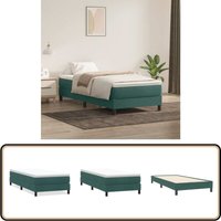vidaXL Boxspringbett ohne Matratze Dunkelgrün 100x220 cm Samt von VIDAXL