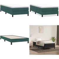 vidaXL Boxspringbett ohne Matratze Dunkelgrün 90x210 cm Samt vidaXL Boxspringbett ohne Matratze Dunkelgrün 90x210 cm Samt von VIDAXL
