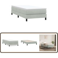 vidaXL Boxspringbett ohne Matratze Hellgrau 100x210 cm Samt von VIDAXL