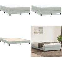 vidaXL Boxspringbett ohne Matratze Hellgrau 140x210 cm Samt vidaXL Boxspringbett ohne Matratze Hellgrau 140x210 cm Samt von VIDAXL