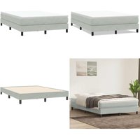 vidaXL Boxspringbett ohne Matratze Hellgrau 160x210 cm Samt vidaXL Boxspringbett ohne Matratze Hellgrau 160x210 cm Samt von VIDAXL