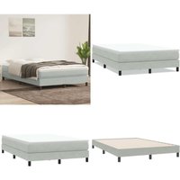 vidaXL Boxspringbett ohne Matratze Hellgrau 160x220 cm Samt vidaXL Boxspringbett ohne Matratze Hellgrau 160x220 cm Samt von VIDAXL