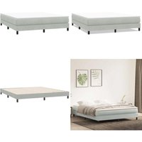 vidaXL Boxspringbett ohne Matratze Hellgrau 180x210 cm Samt vidaXL Boxspringbett ohne Matratze Hellgrau 180x210 cm Samt von VIDAXL